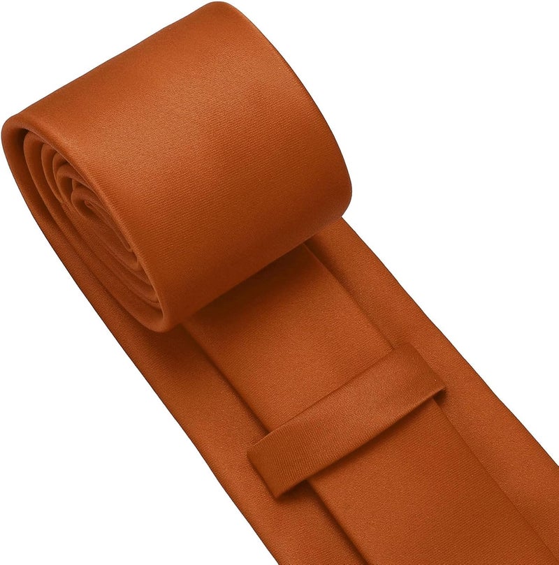 pensee Men's Tie Set Solid Pure Color 3.15" (8CM) Classic Formal Plain Necktie and Pocket Square Set For Men - Image 5